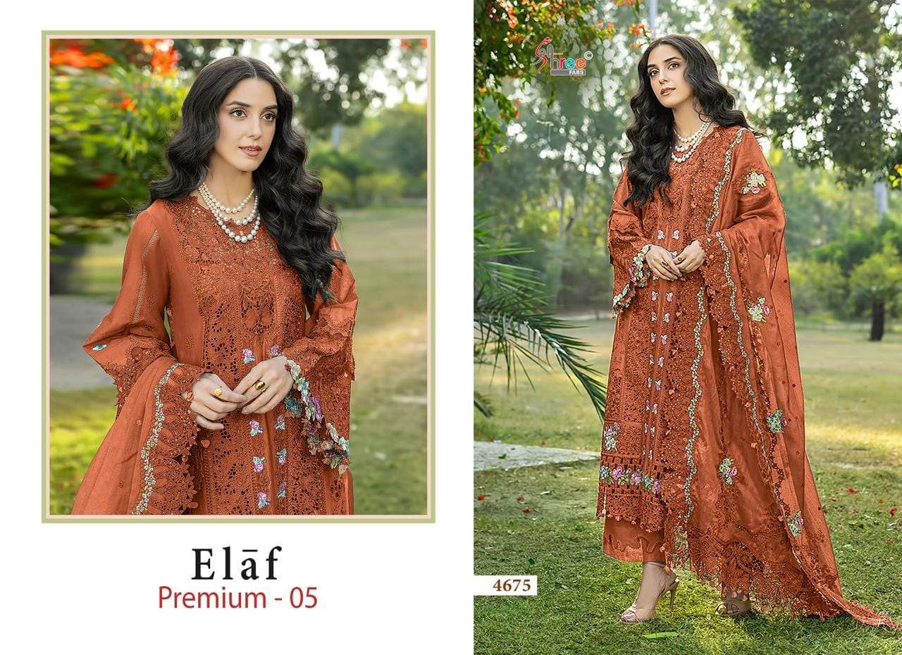 SHREE FABS ELAF PREMIUM VOL 5 COTTON DESIGNER PAKISTANI ACTRESS TYPE SUIT WHOLESALE